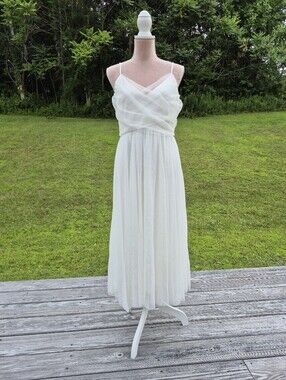Lulus White Spaghetti-Strap Lace Wedding Dress Or Party Dress Size Large